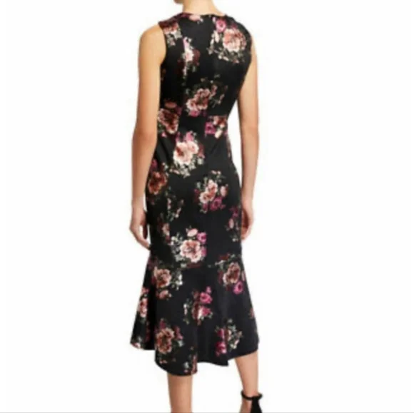 Bebe Floral Foil Scuba High Low Dress - Picture 2 of 8